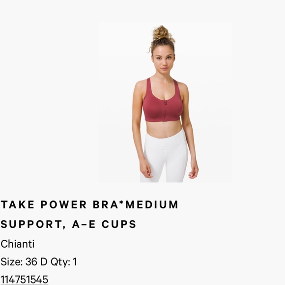 Lululemon Take Power Bra sz 36D - Picture 1 of 6